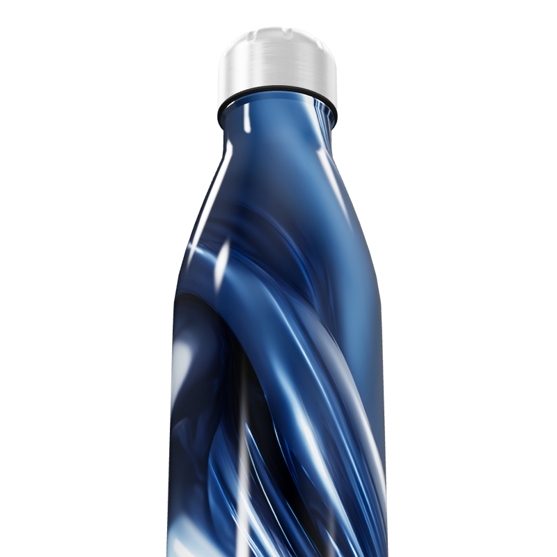 Garrafa Inox - Azul com Estampa Moderna