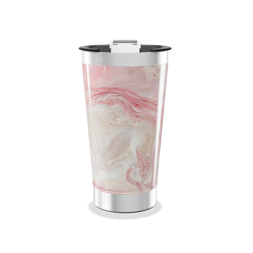Copo Térmico - Mármore Rosa Inox