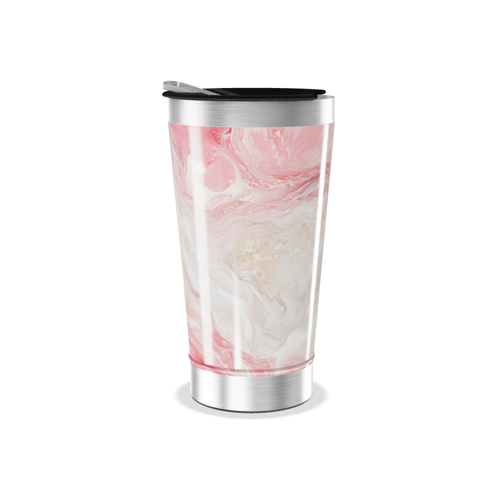Copo Térmico - Mármore Rosa Inox