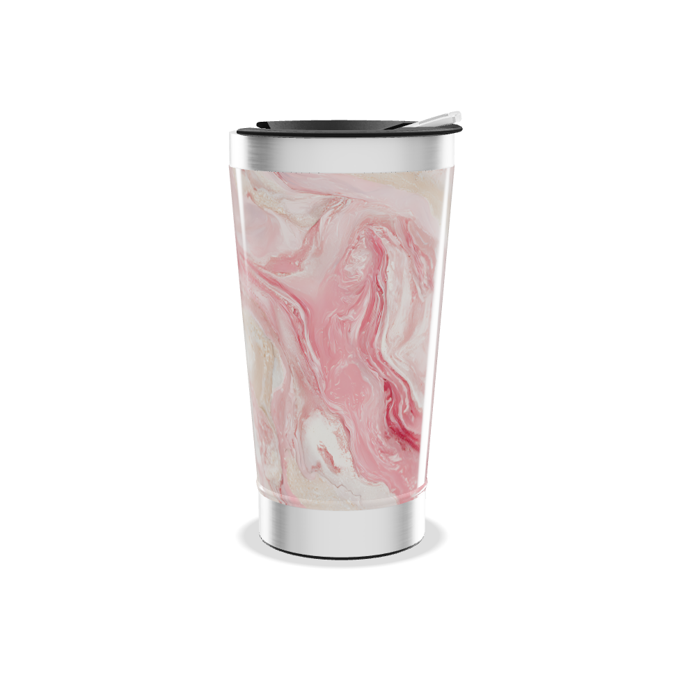 Copo Térmico - Mármore Rosa Inox