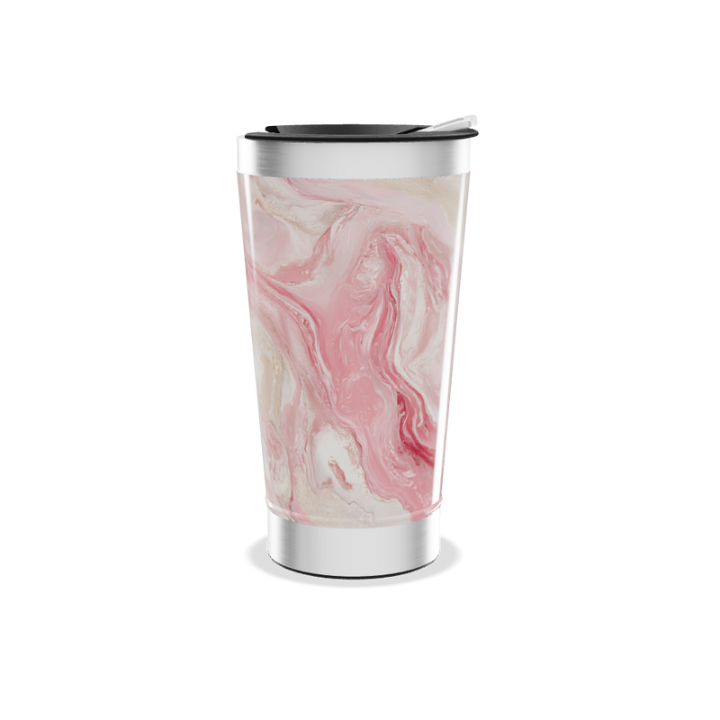Copo Térmico - Mármore Rosa Inox