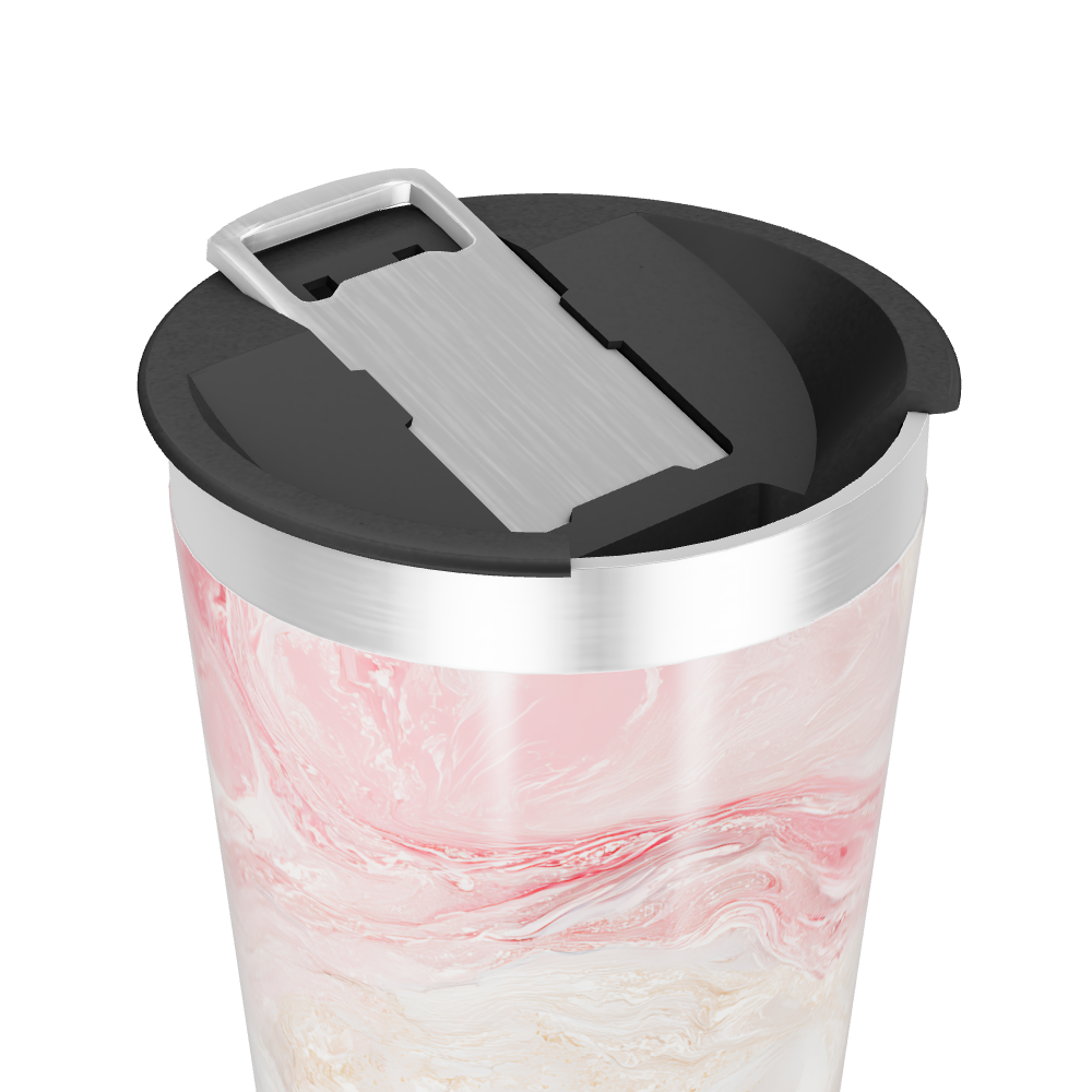 Copo Térmico - Mármore Rosa Inox