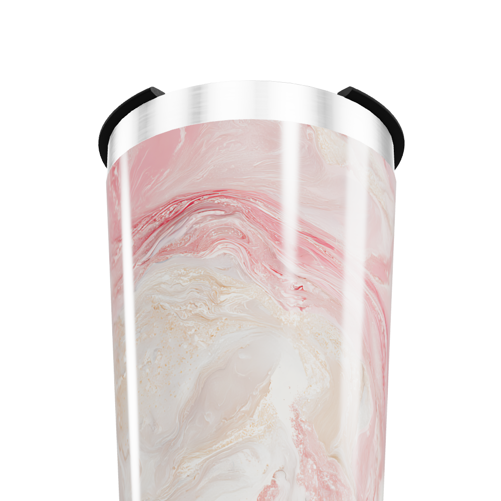 Copo Térmico - Mármore Rosa Inox