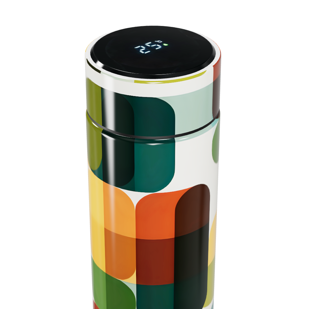 Garrafa Térmica Touch - Colorida com Estampa Geométrica