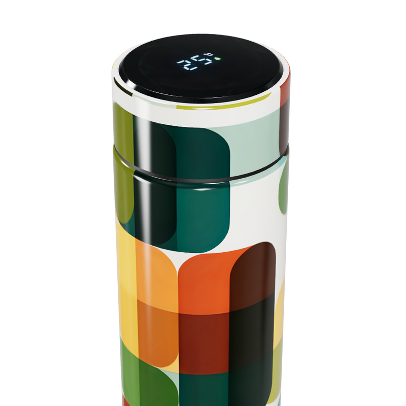 Garrafa Térmica Touch - Colorida com Estampa Geométrica