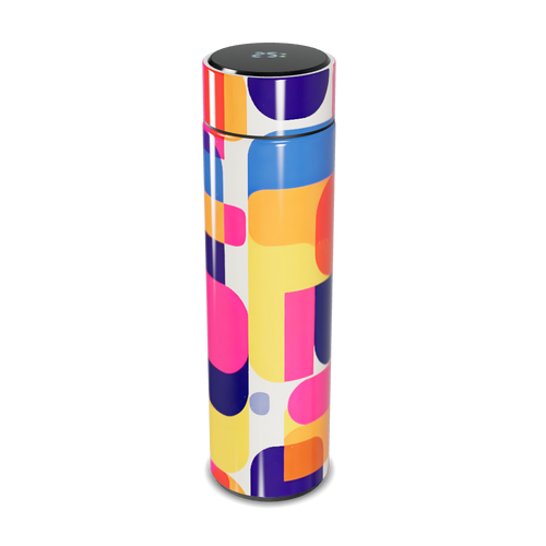 Garrafa Térmica Touch - Colorida com Estampa Geométrica