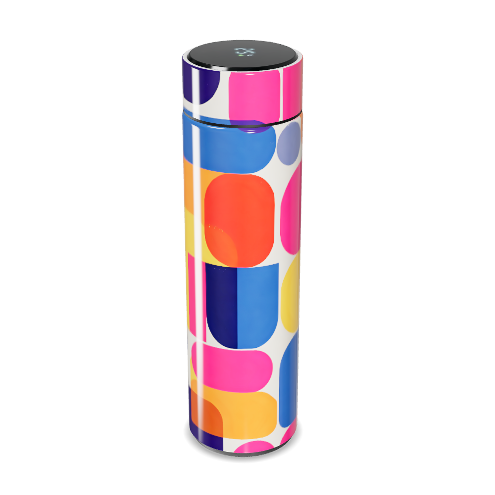 Garrafa Térmica Touch - Colorida com Estampa Geométrica