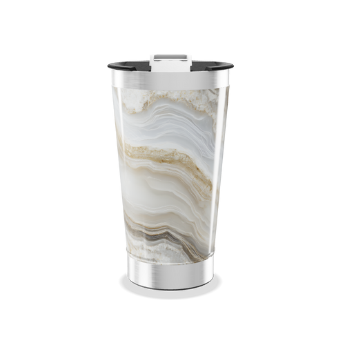 Copo Térmico - Mármore Branco e Bege
