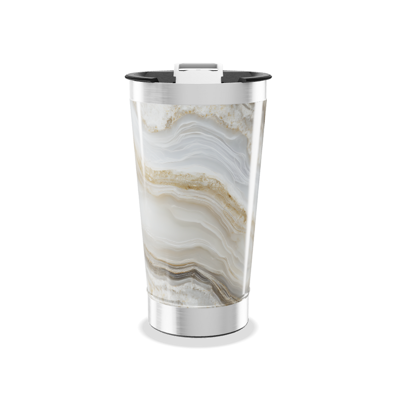 Copo Térmico - Mármore Branco e Bege