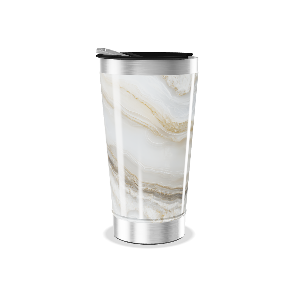 Copo Térmico - Mármore Branco e Bege