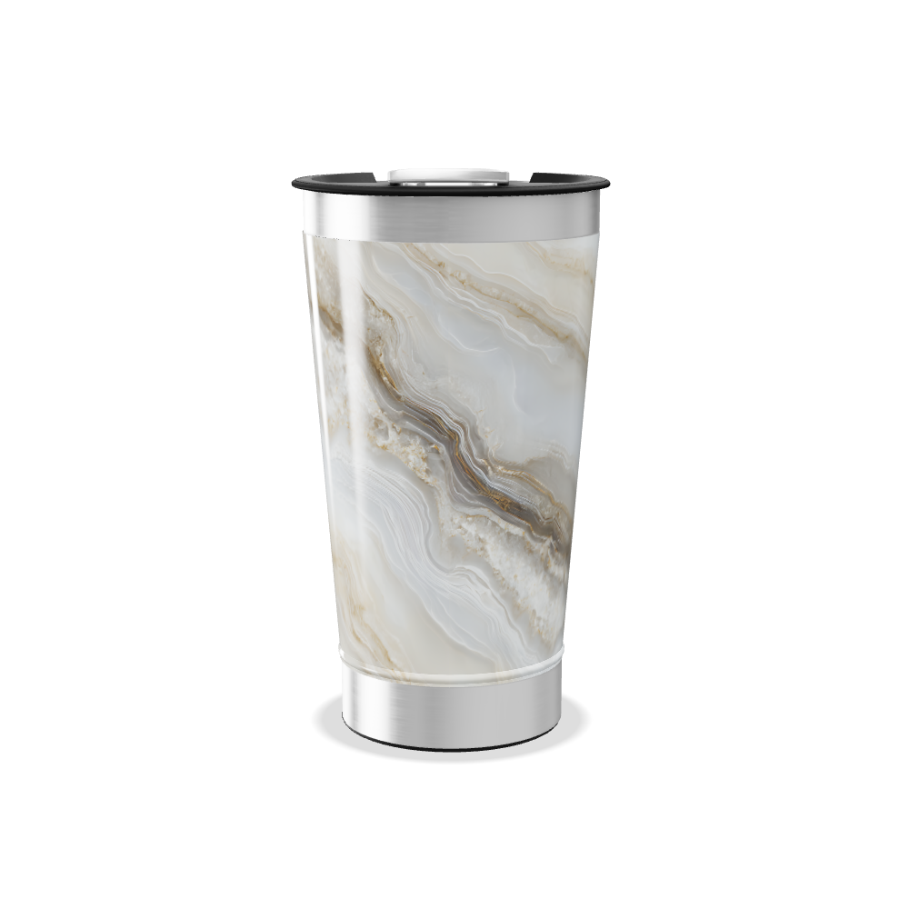 Copo Térmico - Mármore Branco e Bege