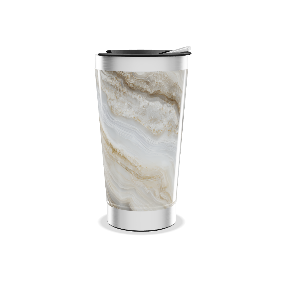 Copo Térmico - Mármore Branco e Bege