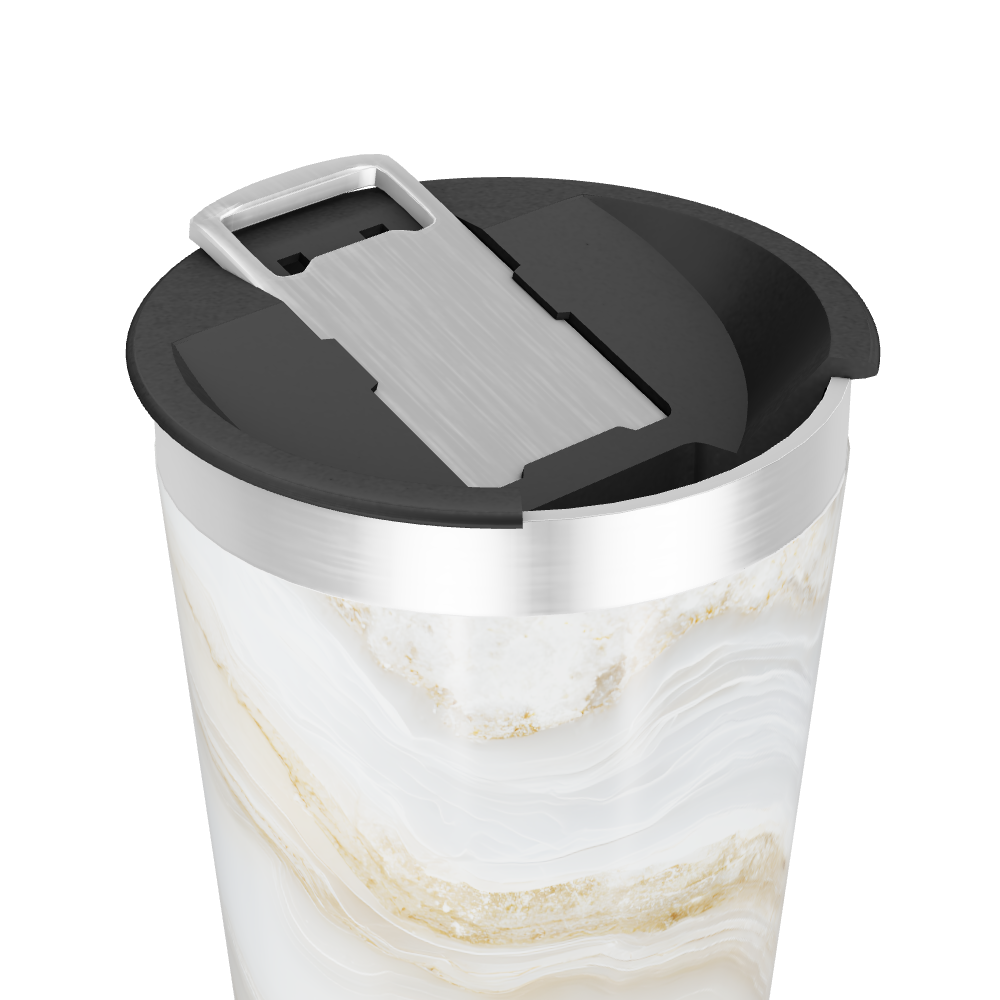 Copo Térmico - Mármore Branco e Bege