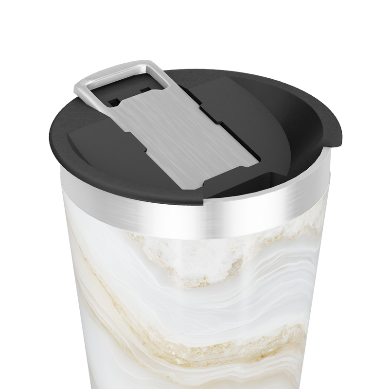 Copo Térmico - Mármore Branco e Bege