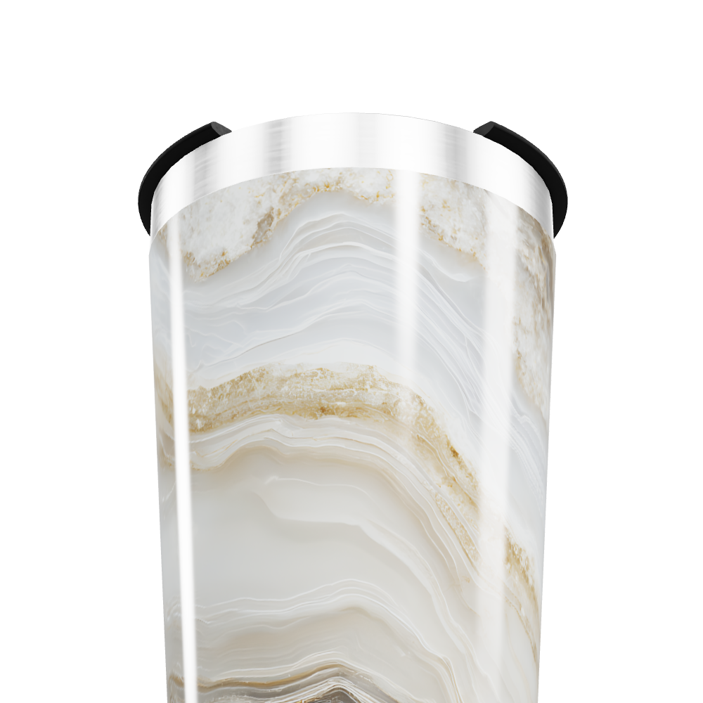 Copo Térmico - Mármore Branco e Bege