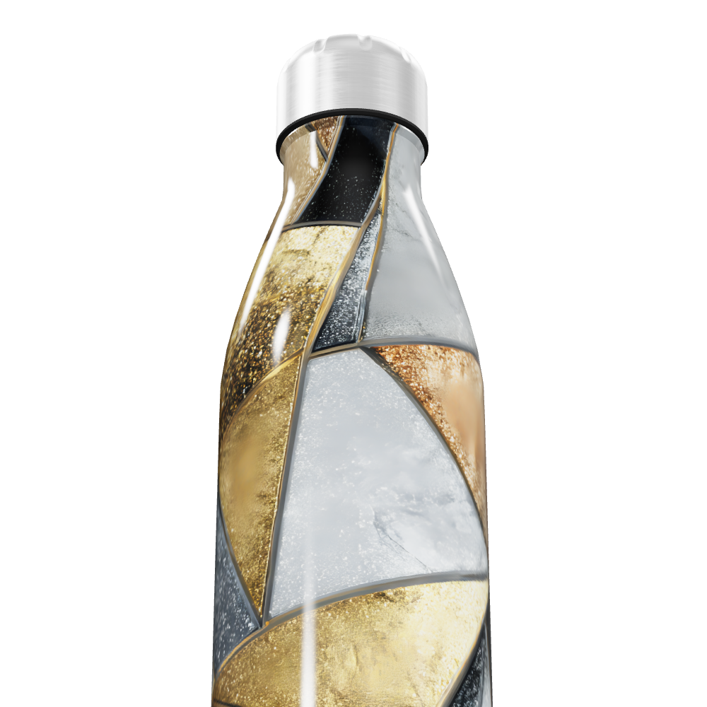 Garrafa Inox - Design Geométrico Colorido