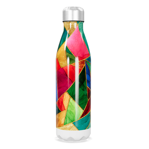 Garrafa Inox - Colorida com Estampa Geométrica