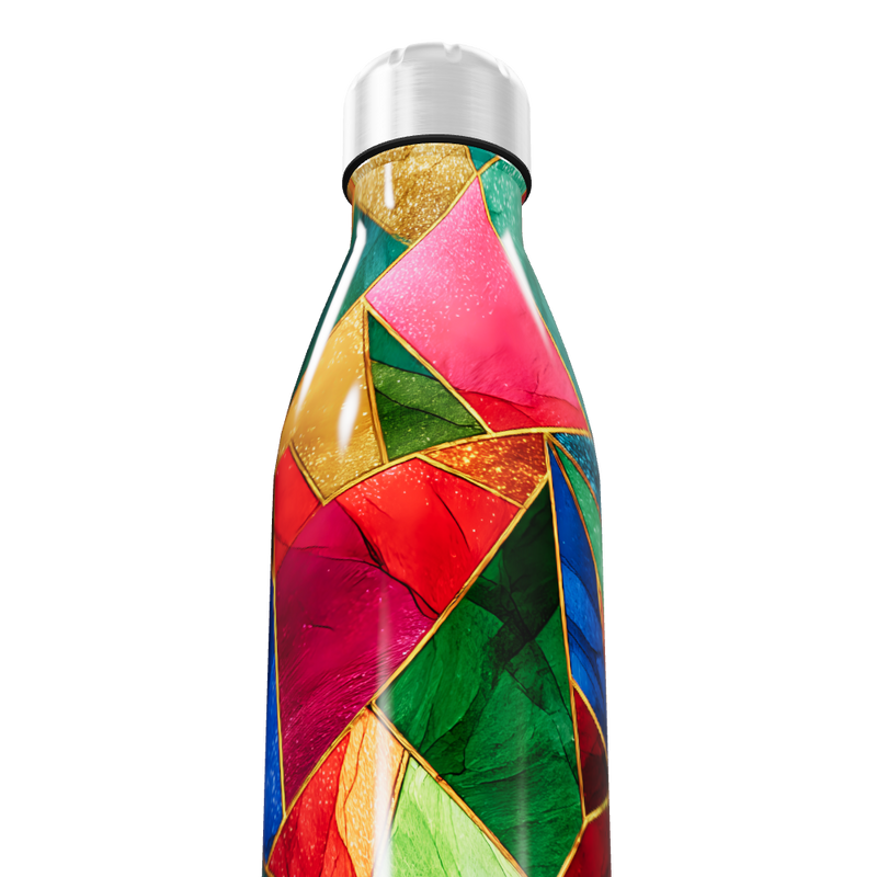 Garrafa Inox - Colorida com Estampa Geométrica