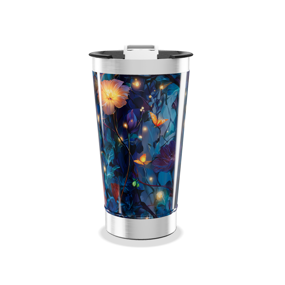 Copo Térmico - Floral Noturno Aço Inox