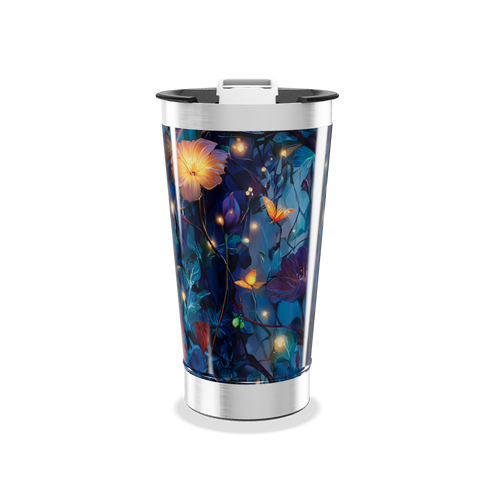 Copo Térmico - Floral Noturno Aço Inox