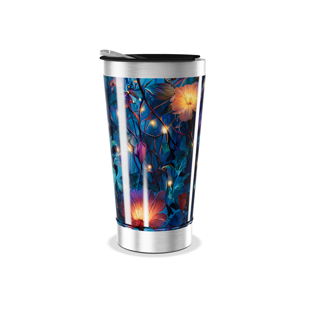 Copo Térmico - Floral Noturno Aço Inox