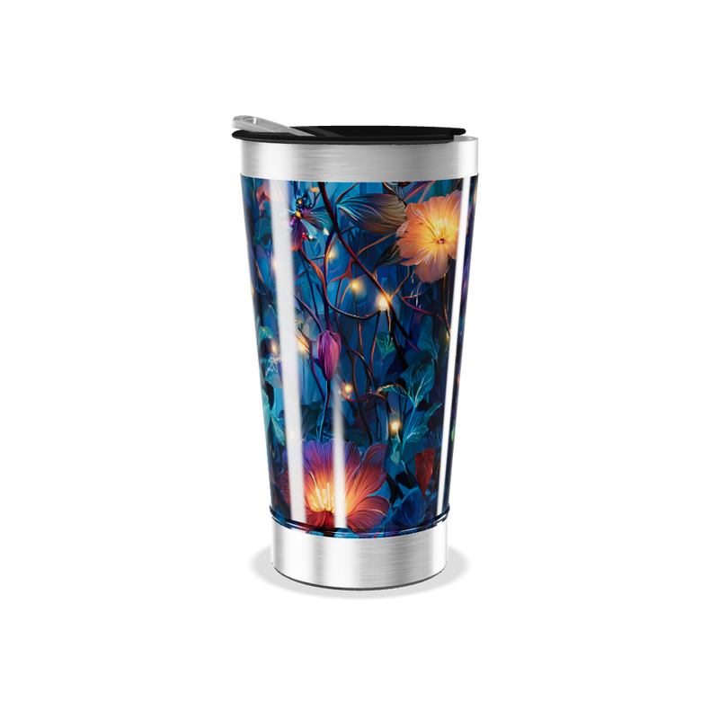 Copo Térmico - Floral Noturno Aço Inox
