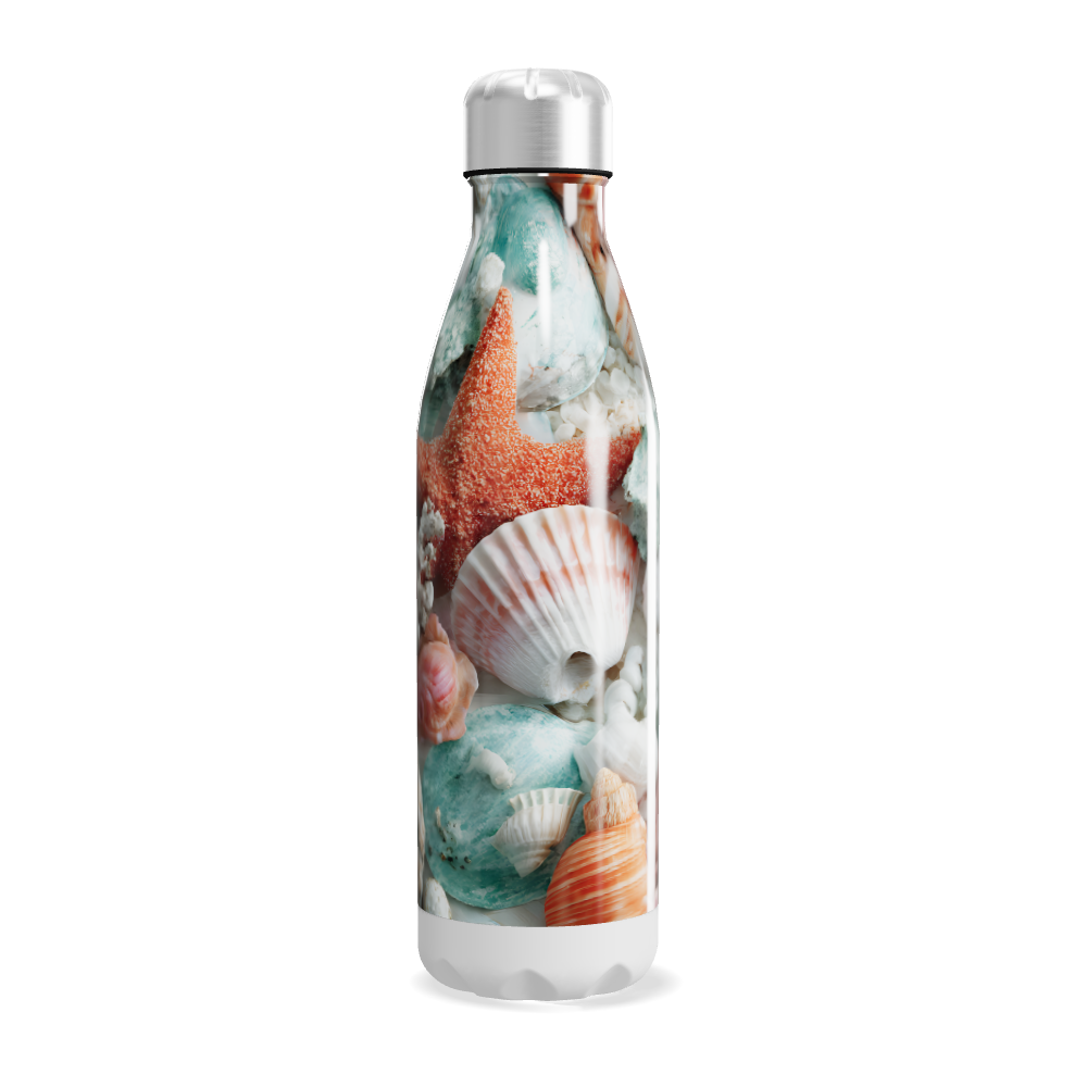 Garrafa Inox - Estampa Conchas Marinhas