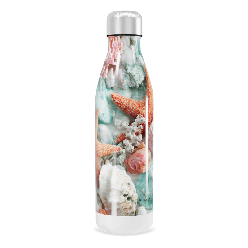 Garrafa Inox - Estampa Conchas Marinhas