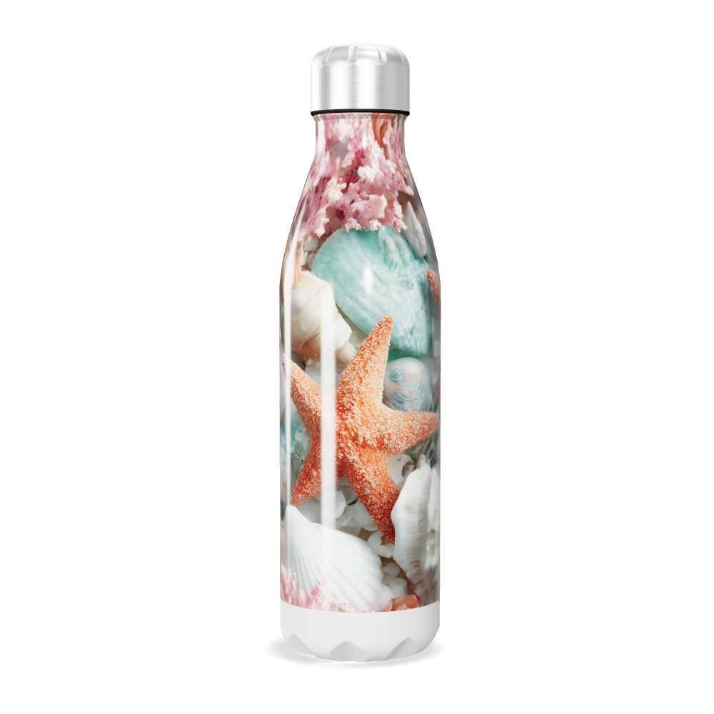 Garrafa Inox - Estampa Conchas Marinhas
