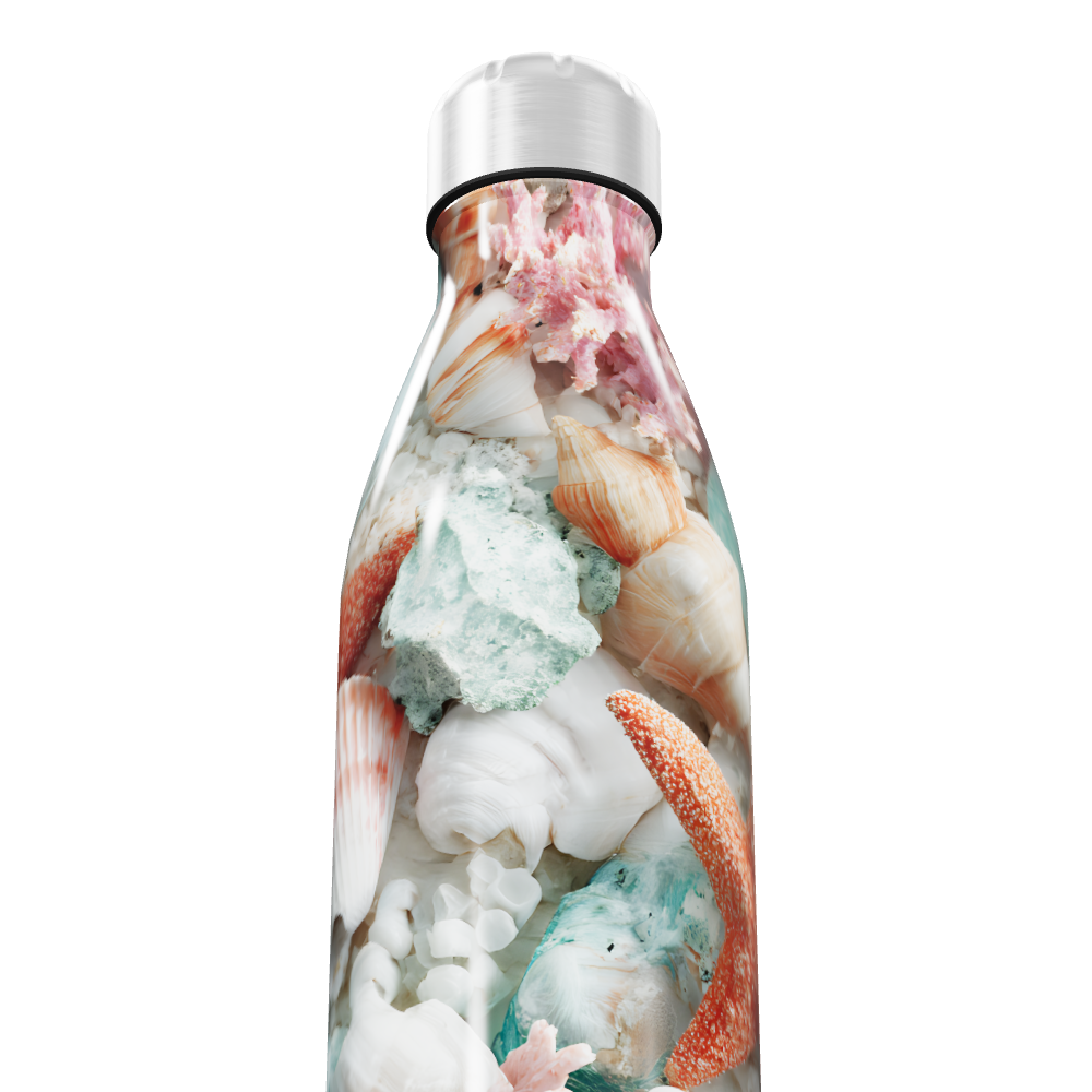 Garrafa Inox - Estampa Conchas Marinhas