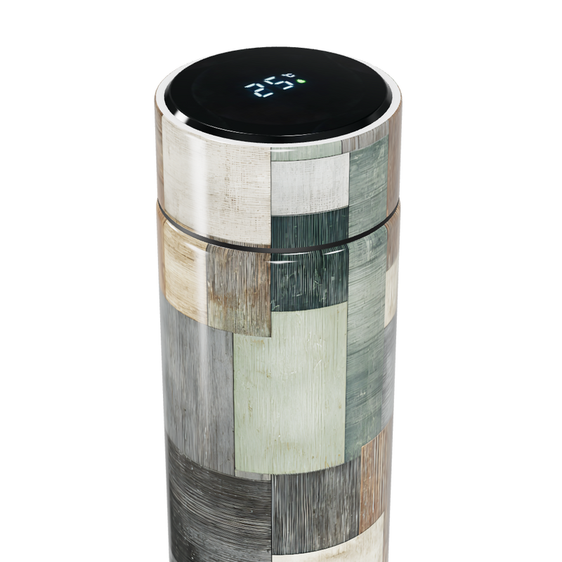 Garrafa Térmica Touch - Textura Madeira Colorida