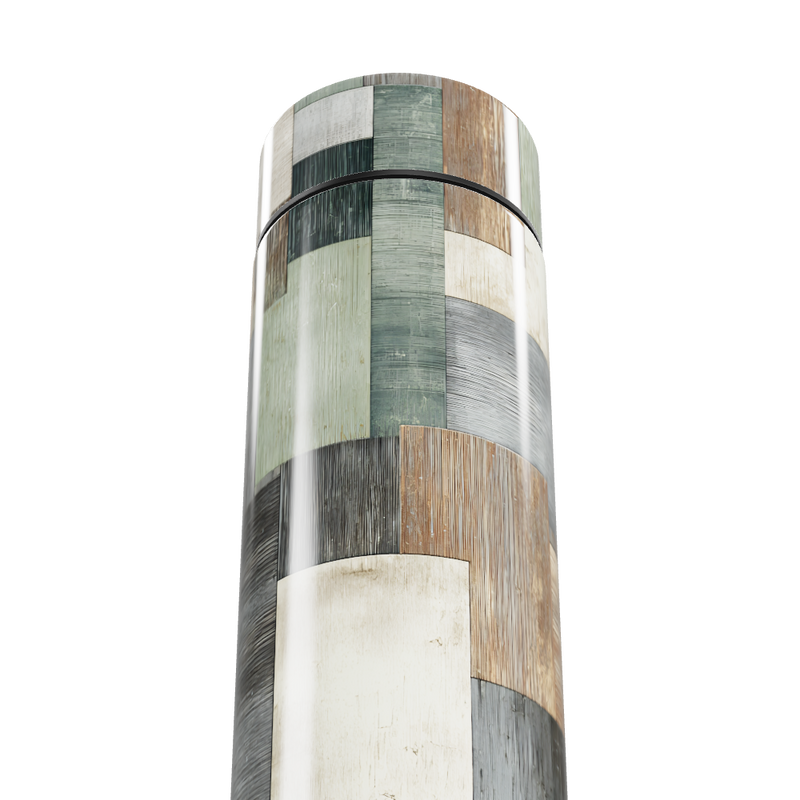 Garrafa Térmica Touch - Textura Madeira Colorida