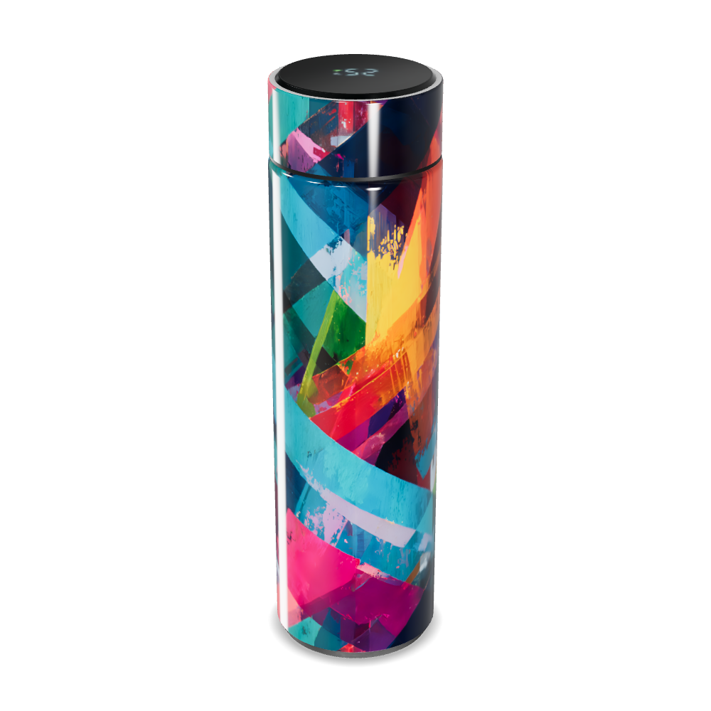 Garrafa Térmica Touch - Estampa Colorida Abstrata