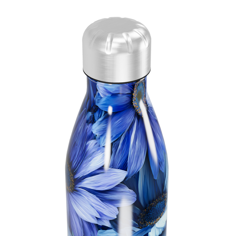 Garrafa Inox - Floral Azul 500ml