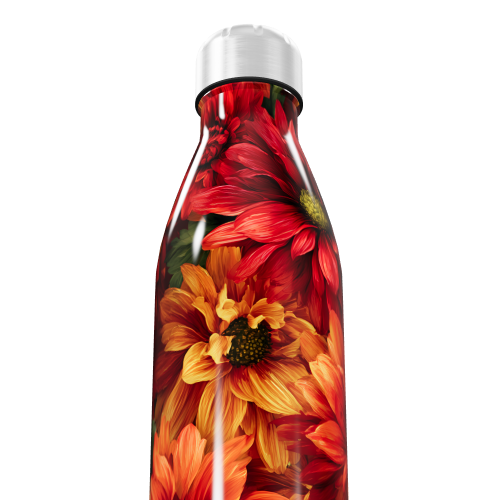 Garrafa Inox - Floral vibrante colorida