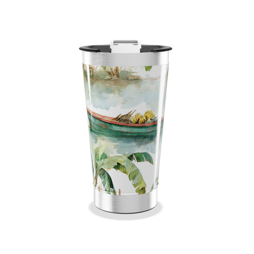 Copo Térmico - Estampa Tropical Colorida