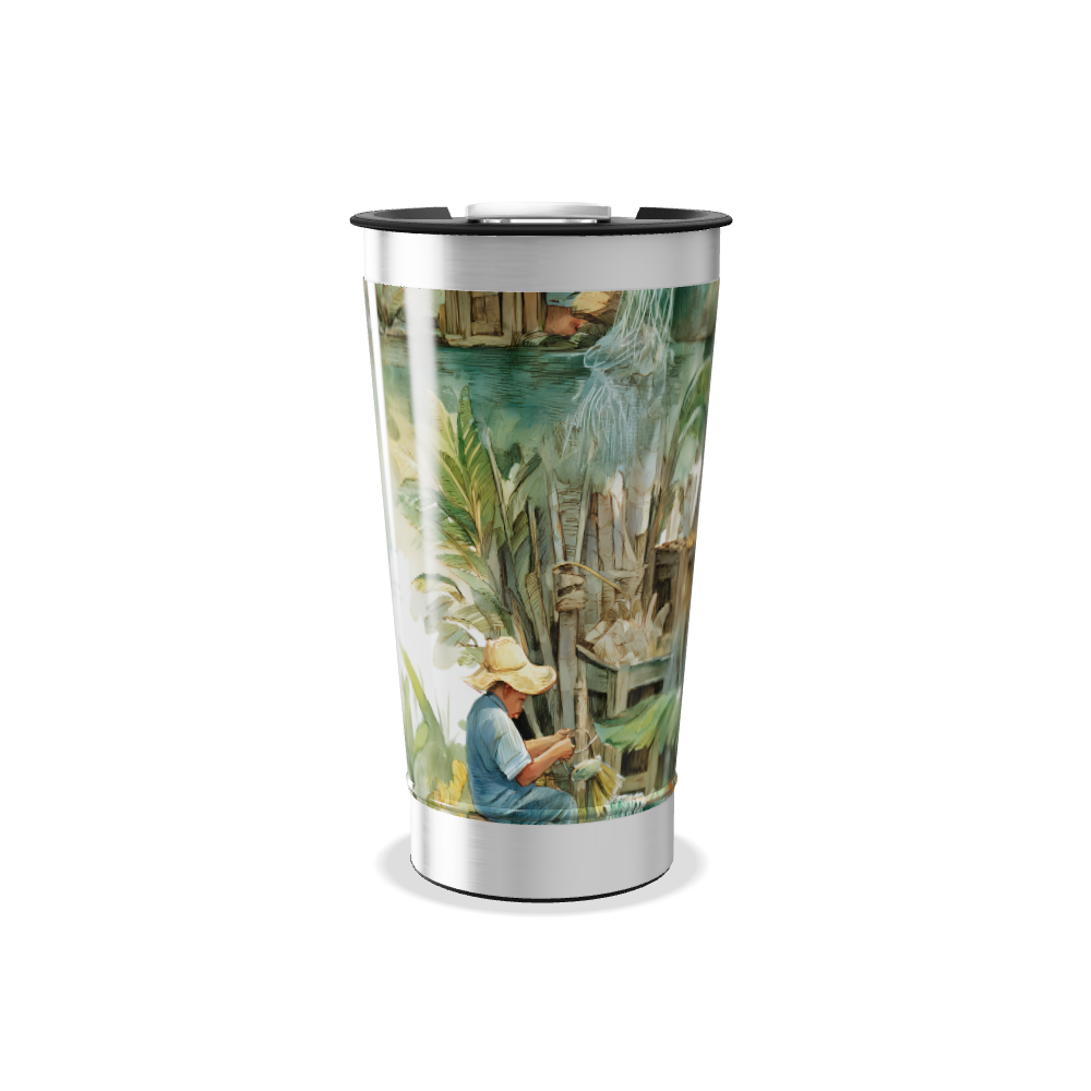 Copo Térmico - Estampa Tropical Colorida