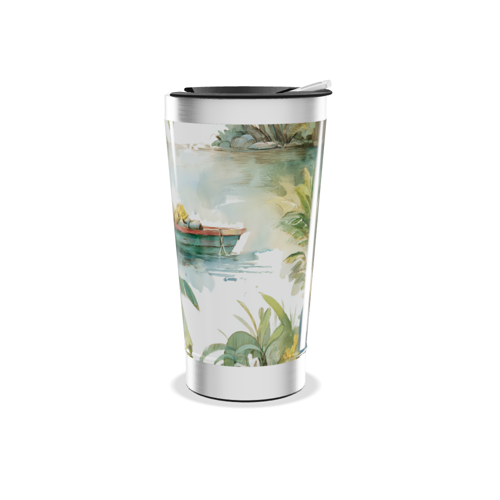 Copo Térmico - Estampa Tropical Colorida