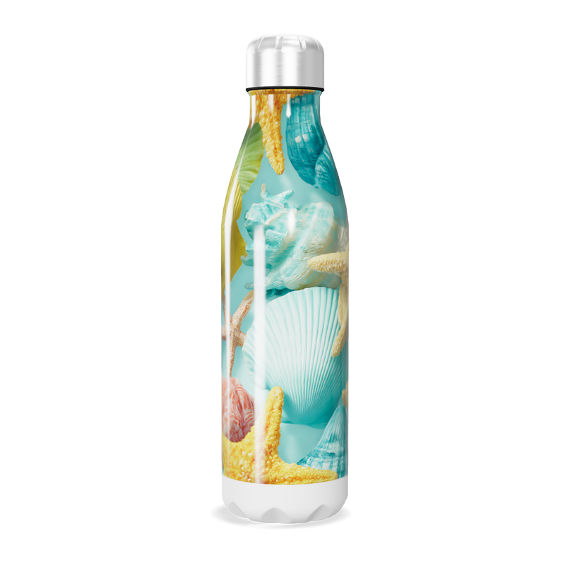 Garrafa Inox Estampada Conchas Coloridas