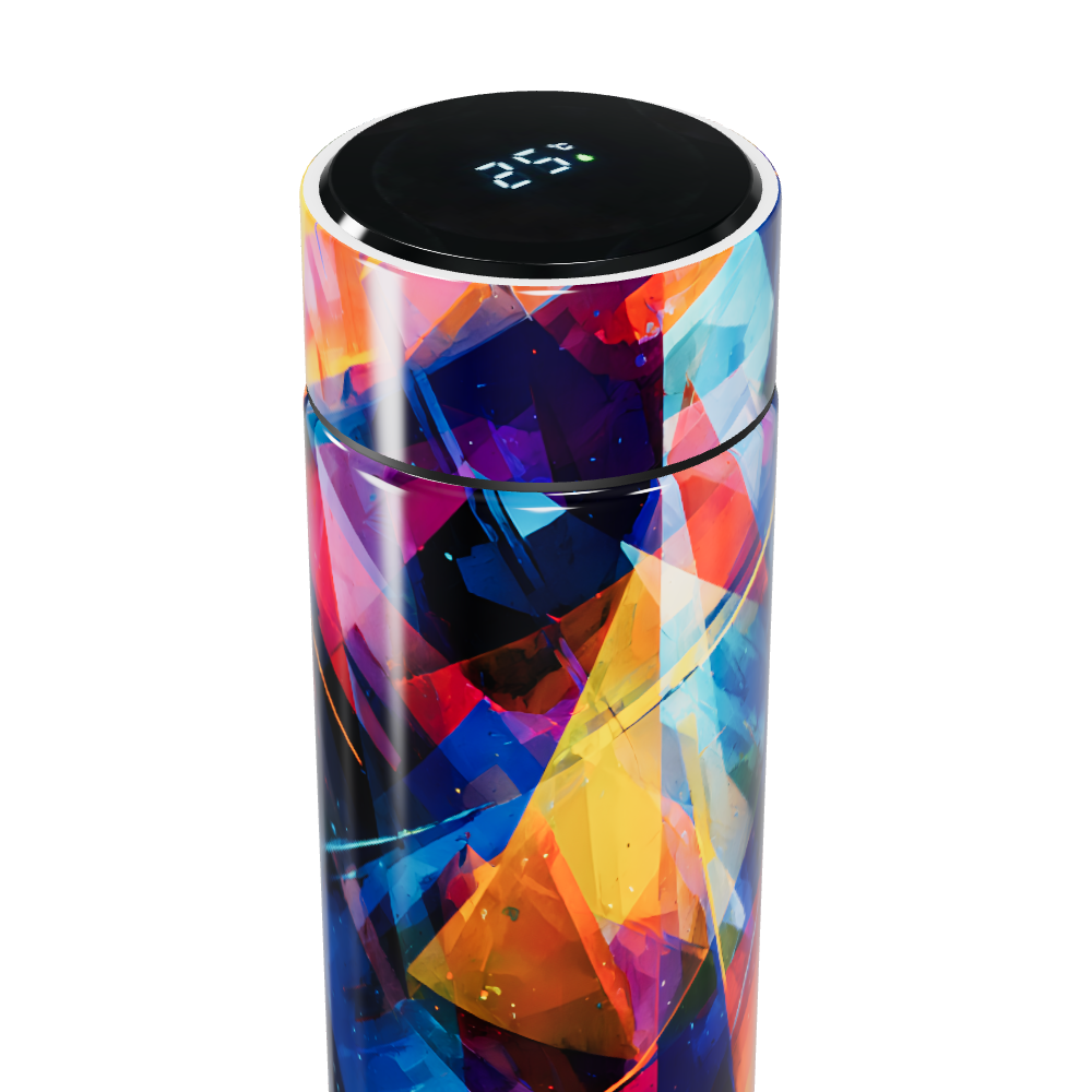 Garrafa Térmica Touch - Estampa Colorida Abstrata