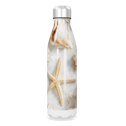 Garrafa Inox - Estampa Conchas Branca
