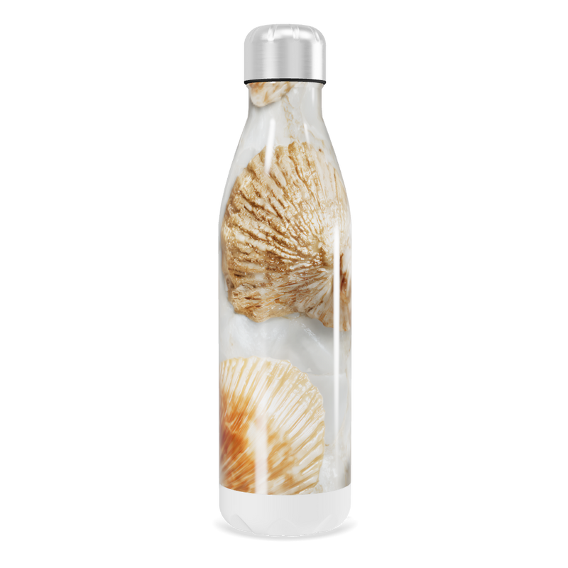 Garrafa Inox - Estampa Conchas Branca