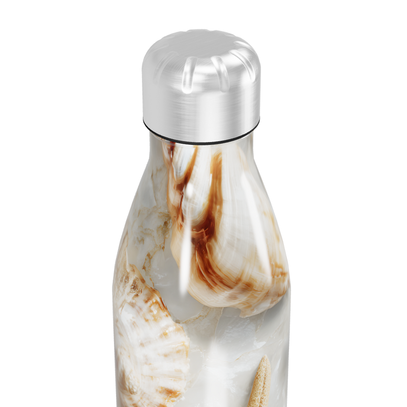 Garrafa Inox - Estampa Conchas Branca