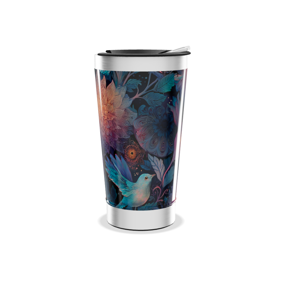 Copo Térmico - Floral Colorido Aço Inox