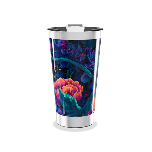 Copo Térmico - Floral Neon Aço Inox