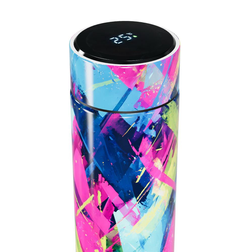 Garrafa Térmica Touch - Estampa Colorida Abstrata