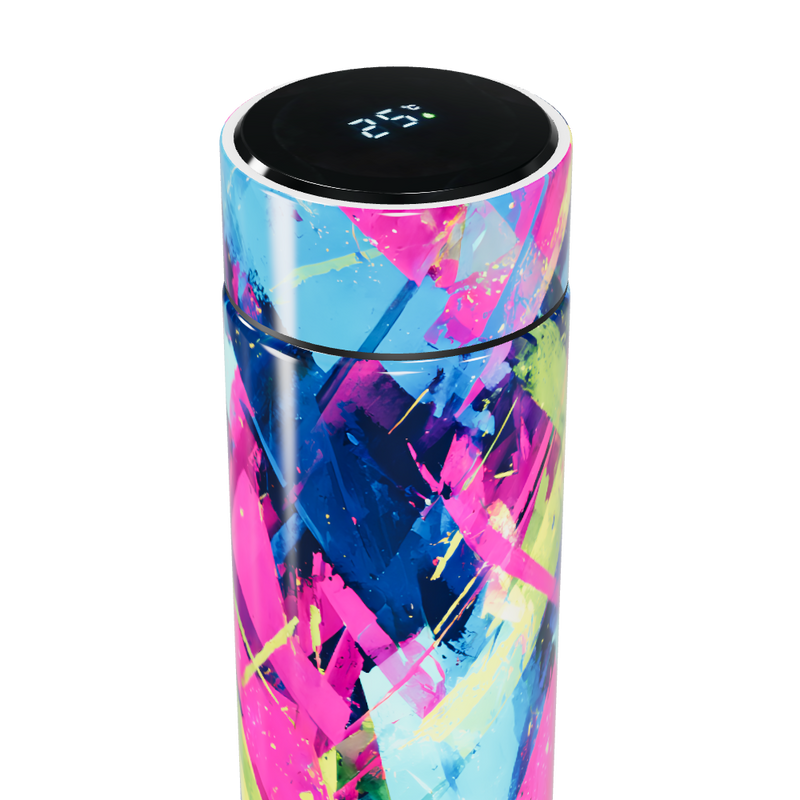Garrafa Térmica Touch - Estampa Colorida Abstrata
