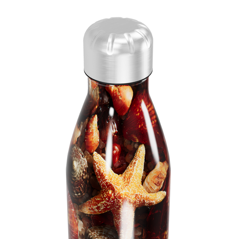 Garrafa Inox - Estampa Conchas Oceânicas