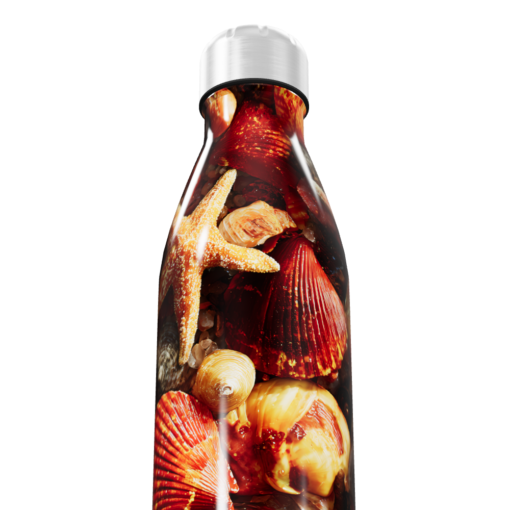 Garrafa Inox - Estampa Conchas Oceânicas