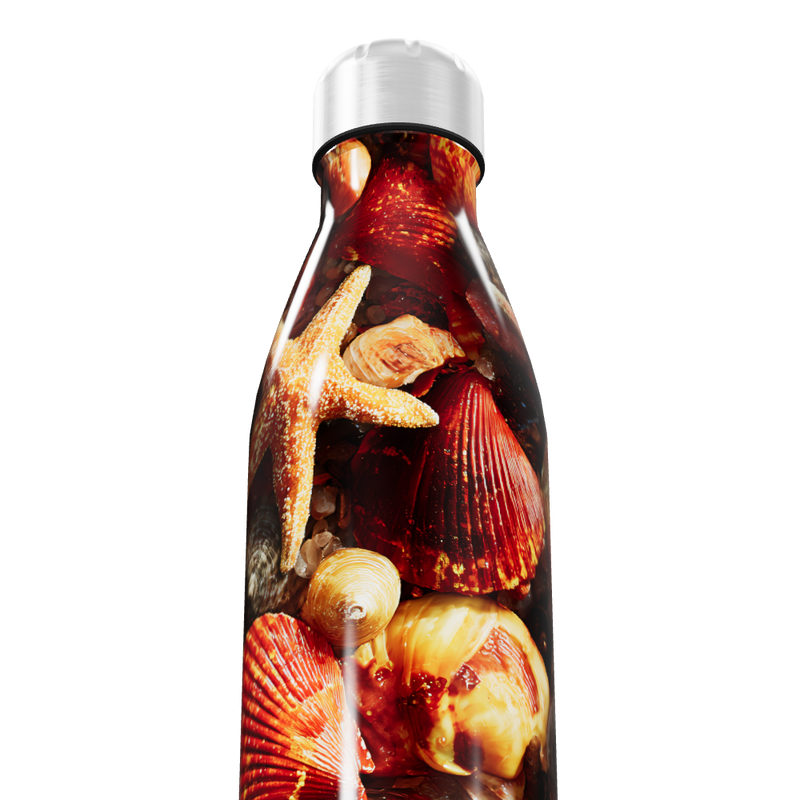 Garrafa Inox - Estampa Conchas Oceânicas